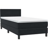 vidaXL Box spring postelja z vzmetnico črna 90x210 cm žamet | Shoptok.si