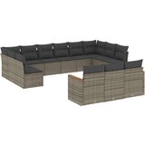  13-dijelni set vrtnih sofa od poliratana s jastucima sivi | shoptok.hr