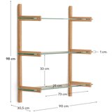 Kave Home Stakleni modularni sustav polica u prirodnoj boji 90x98x30,5 cm Sitra – | shoptok.hr