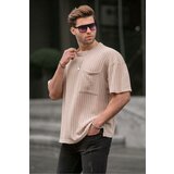 Madmext Men's Beige Oversize T-Shirt 6180 Cene