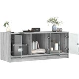 TV ormarić sa staklenim vratima siva boja hrasta 102x37x42 cm | shoptok.hr