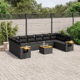 vidaXL 11-dijelni set vrtnih sofa od poliratana s jastucima crni | shoptok.hr