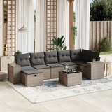 vidaXL 8-dijelni set vrtnih sofa od poliratana s jastucima sivi | shoptok.hr