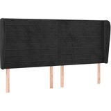  Vzglavje z ušesi črno 163x23x118/128 cm žamet, (20953312) | Shoptok.si