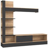  Dnevni regal GELUZA (hrast/rna) | Shoptok.si