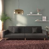 vidaXL Kavč dvosed z ležiščem in dvema blazinama črno blago | Shoptok.si