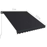  Ročno zložljiva z led lučmi 300x250 cm antracitna | Shoptok.si