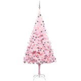  Umjetno osvijetljeno božićno drvce s kuglicama rozo 210 cm PVC | shoptok.hr