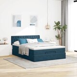  Ottoman krevet s madracem tamnoplavi 140x200 cm baršun | shoptok.hr
