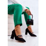 S. BARSKI Suede Pumps With A Chain Black Alamoss | ePonuda.com