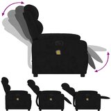  Električni masažni naslonjač crni baršunasti | shoptok.hr