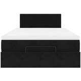 vidaXL Otomanski posteljni okvir z vzmetnico črn 120x190 cm žamet | Shoptok.si