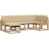 vidaXL Zunanja garnitura za sedenje z blazino 6 pcs Bela in bež, (5000282243) | Shoptok.si