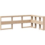 Maison Chic knjižnica vzglavna omarica - nočna omarica - posteljna omarica l-oblike 120 cm trdna borovina, (21709552) | Shoptok.si