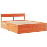 vidaXL Okvir kreveta s ladicama voštano smeđi 150x200 cm od borovine
