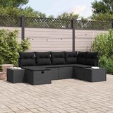  Sjedeća garnitura za vrt 6 kom. Crna poliratan 264 x 154 x 85 cm | Shoptok.si