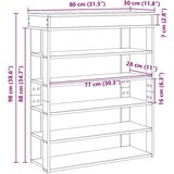 vidaXL stalak za cipele crni 80x30x98 cm od konstruiranog drva | shoptok.hr