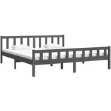  Posteljni okvir siv iz trdnega lesa 200x200 cm, (20643880) | Shoptok.si