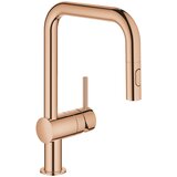 Grohe izvlečna enoročna kuhinjska armatura Minta - supersteel, U izliv (32322DC2) | Shoptok.si
