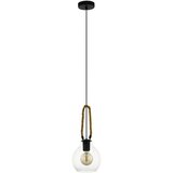 Eglo Roding viseća lampa E27, Ø18 cm, crna/prozirno staklo/kudjelja, 43617 Cijene