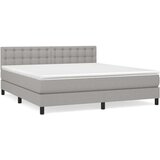  Box spring postelja z vzmetnico svetlo siva 160x200 cm žamet, (20894647) | Shoptok.si