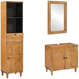 vidaXL Set namještaja za kupaonicu Zidne 3 pcs Smeđa 38 x 33 x 160 cm | shoptok.hr