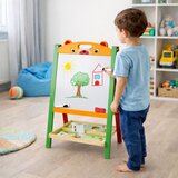  Edukativna dvostrana ploča sa kredom, slovima i brojevima - zeleno/narančasta | Shoptok.si