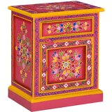 vidaXL Noćni ormarić od masivnog drva manga ružičasti ručno obojen | shoptok.hr