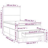 Box spring postelja z vzmetnico svetlo siva 100x200 cm žamet, (20790856) | Shoptok.si
