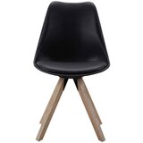 CARRYHOME stol, les, kovina, umetna masa, tekstil črna, barve hrasta | Shoptok.si