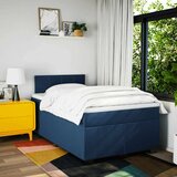 vidaXL Box spring postelja z vzmetnico modra 120x190 cm blago | Shoptok.si