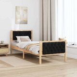  Okvir za krevet s uzglavljem Crna 75 x 190 cm tkanina | shoptok.hr