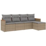  5-dijelni set vrtnih sofa s jastucima bež od poliratana | shoptok.hr