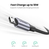 Ugreen USB NA MIKRO USB KABEL US290 QC 3.0 2.4A 1.5M (ČRN), (5000062514) | Shoptok.si