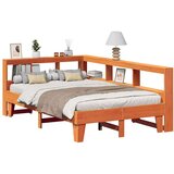  Knjižna postelja brez vzmetnice vošč. rjava 135x190 cm borovina, (21791343) | Shoptok.si