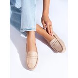 SHELOVET Suede beige women's loafers Cijene