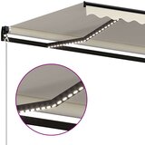  Tenda na ručno uvlačenje s LED svjetlima 500x350 cm krem | shoptok.hr