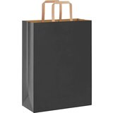 vidaXL Papirnate vrečke 250 kosov z ročaji črne barve 26x12x35 cm | Shoptok.si
