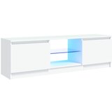 Maison Chic TV omarica - TV stojalo - Televizijska omarica z LED lučkami bela 120x30x35,5 cm, (21671021) Cene