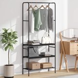 Stalak za odjeću Crni hrast 77 x 30 x 171 cm Konstruirano drvo Cijene