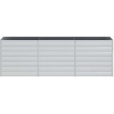 vidaXL Povišena vrtna gredica 240 x 40 x 77 cm pocinčani čelik srebrna | shoptok.hr