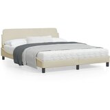 vidaXL Posteljni okvir z vzglavjem krem 160x200 cm blago, (21072542) | Shoptok.si