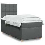 vidaXL Krevet s oprugama i madracem tamnosivi 100 x 200 cm od tkanine | shoptok.hr