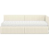  Kutni krevetni okvir s madracem 2 kom. Krema Baršun - Krema 80 x 200 cm | shoptok.hr