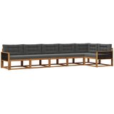  Set vanjskih sofa 6 kom. Prirodna i antracit Smeđa 406 x 168,5 x 73 cm | shoptok.hr