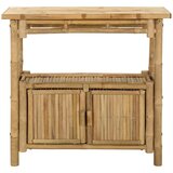  Konzolna stolica s policom Prirodna 80 x 35 x 75 cm Bambus | shoptok.hr