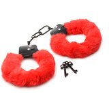 Master Series Cuffed in Fur Furry Handcuffs Red | shoptok.hr