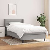  Box spring postelja z vzmetnico svetlo siva 90x200 cm blago, (20790631) Cene