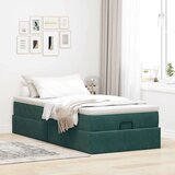vidaXL okvir kreveta s madraca tamnozeleni 80x200cm baršunasti | shoptok.hr