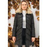 Dewberry Z6767 WOMEN'S COAT-PLAIN BLACK Cene